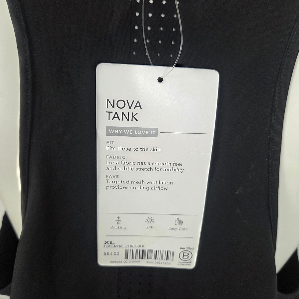 Athleta Nova Athletic Racerback Tank Top NEW Womens XL Black Workout Gym Shirt - Picture 9 of 13